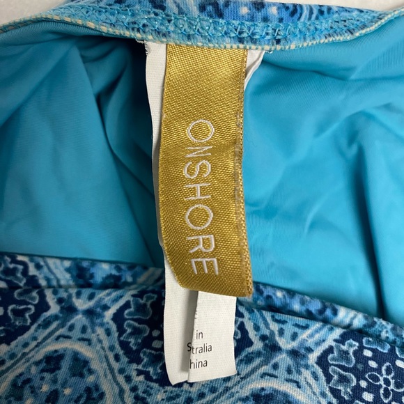 Onshore One Piece Swimsuit Women's Size 12 US Navy White Padded Shelf Bra - Picture 9 of 10